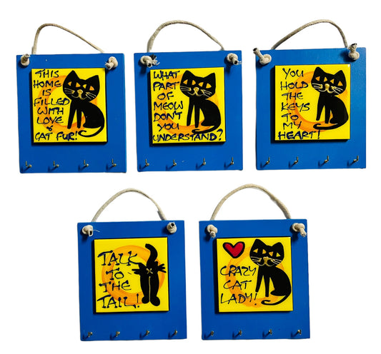 Cat tile key holder