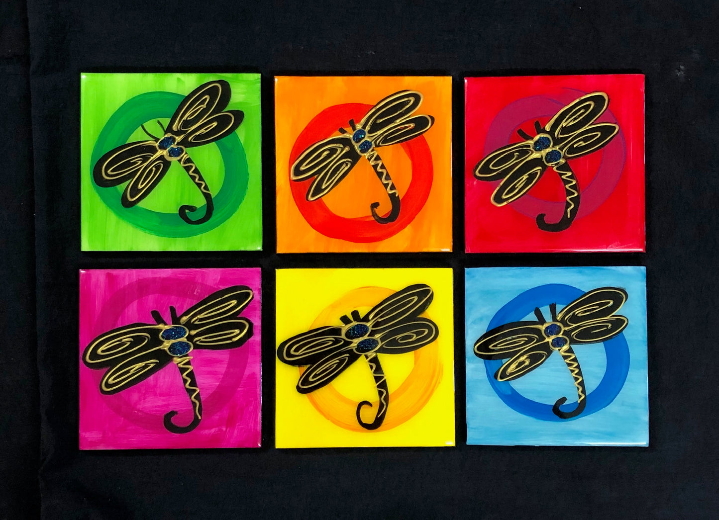 Dragonfly coasters (made to order).
