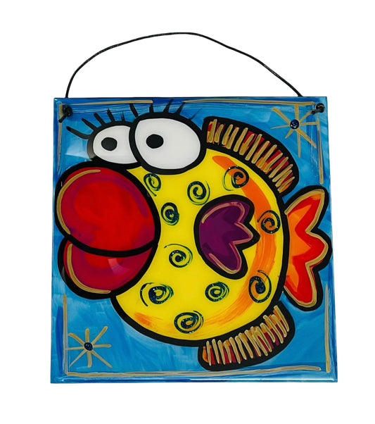 Fish and beach hanging tiles 20x20cm (made to order)