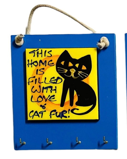 Cat tile key holder