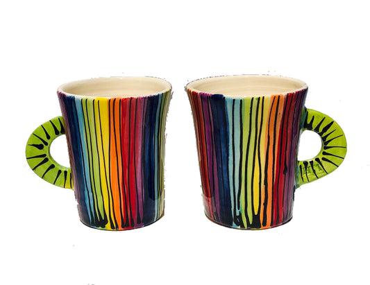 Rainbow stripe mug
