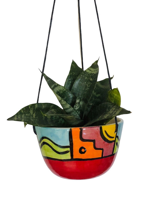 Abstract hanging pot small