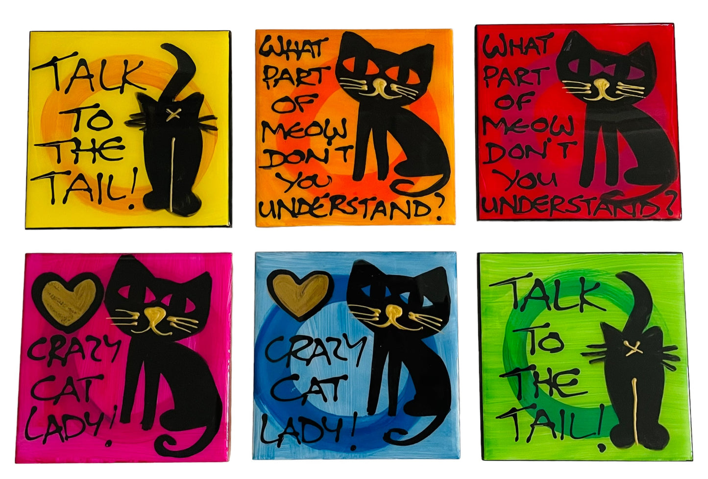 Cat coasters (made to order).