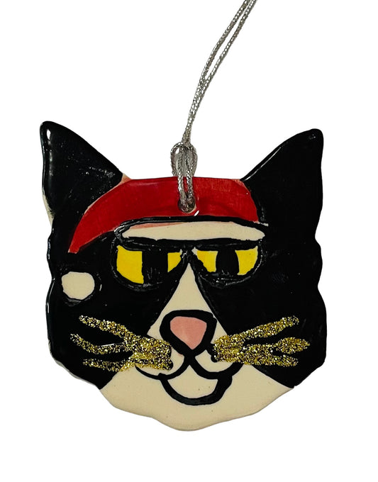 Cat face Christmas tree decorations