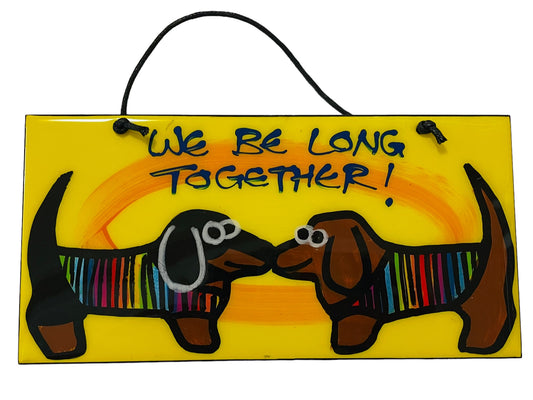 Dachshund hanging tiles 20x10 cm (Made to order).