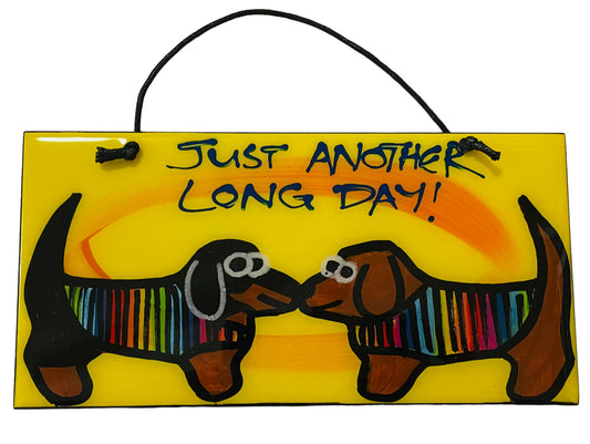 Dachshund hanging tiles 20x10 cm (Made to order).