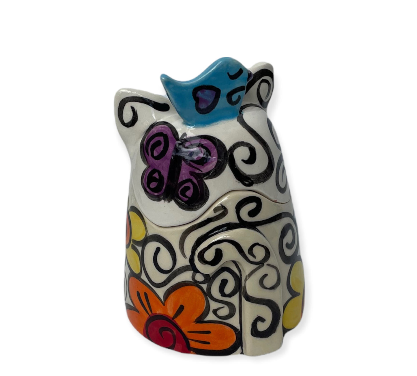 Trinket Jar, cat, various colours