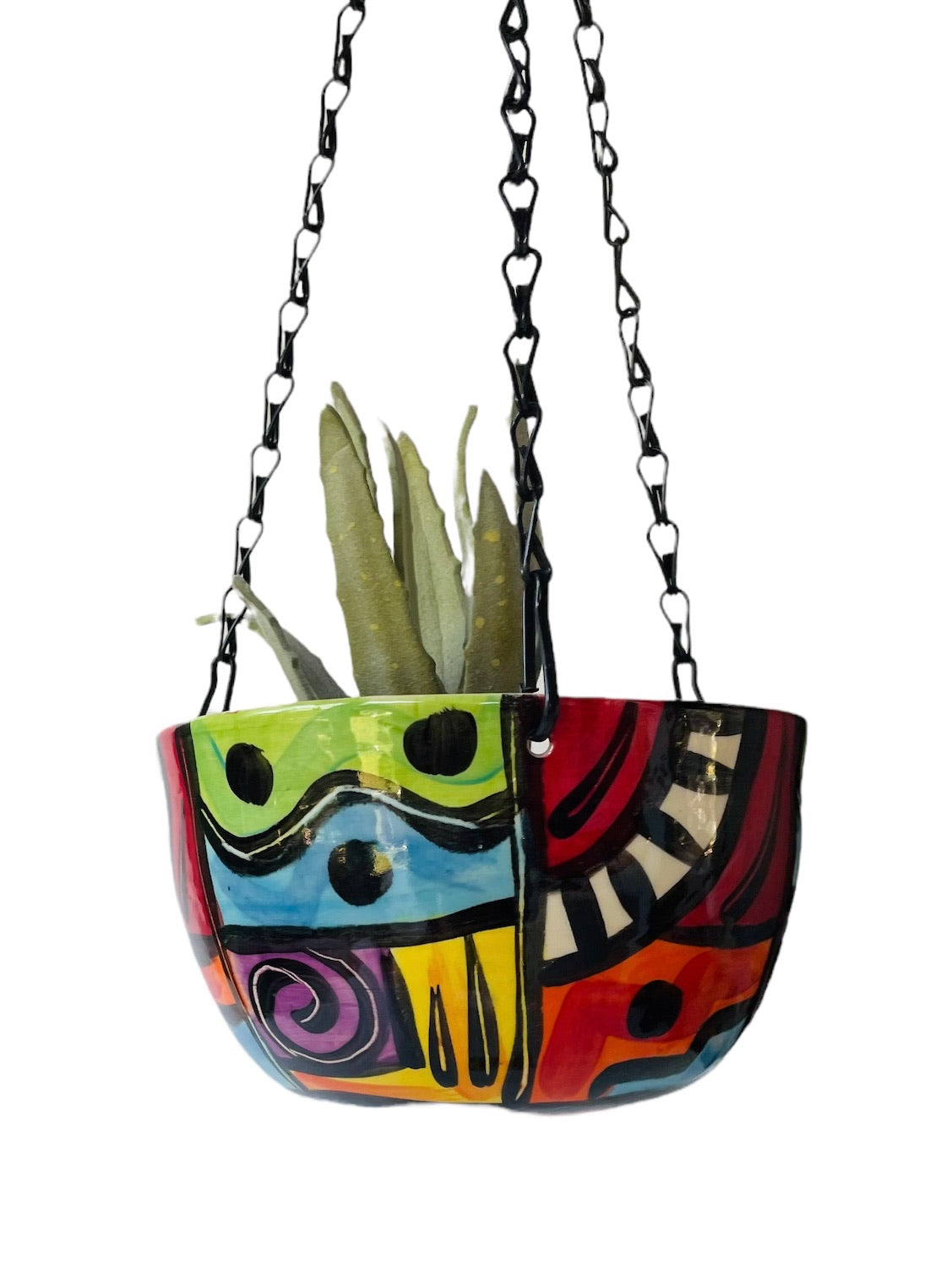 Retro Abstract hanging pot large